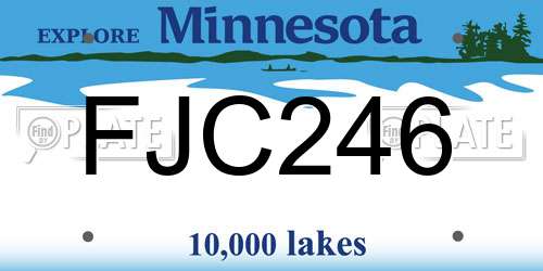 FJC246 Minnesota License Plate
