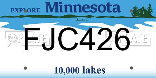 FJC426 Minnesota License Plate