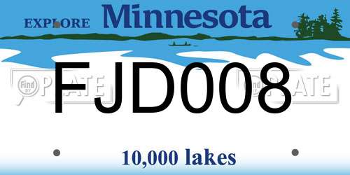 FJD008 Minnesota License Plate