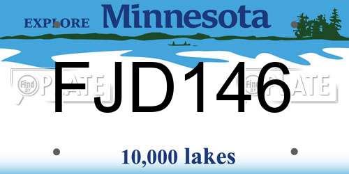 FJD146 Minnesota License Plate
