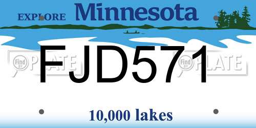 FJD571 Minnesota License Plate