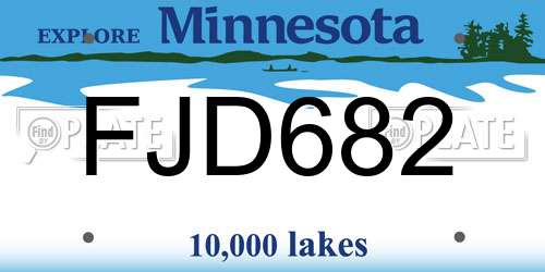 FJD682 Minnesota License Plate