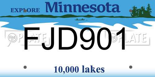 FJD901 Minnesota License Plate