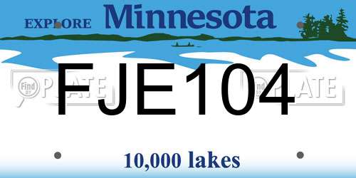 FJE104 Minnesota License Plate