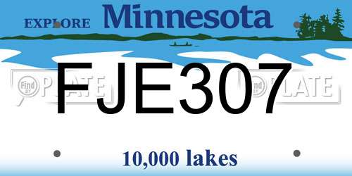 FJE307 Minnesota License Plate