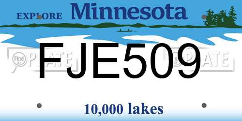 FJE509 Minnesota License Plate