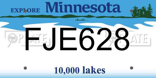 FJE628 Minnesota License Plate