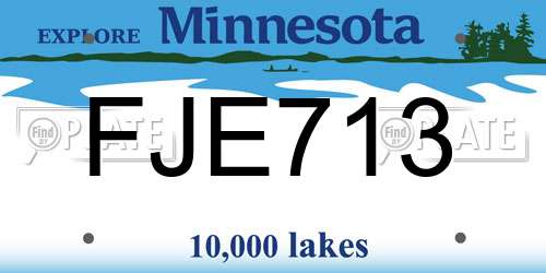FJE713 Minnesota License Plate