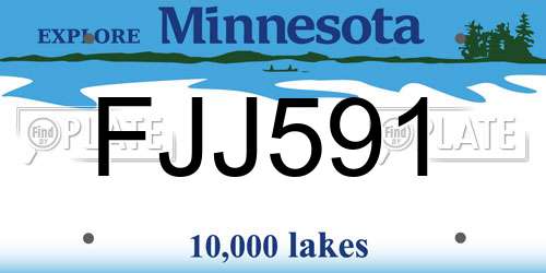 FJJ591 Minnesota License Plate