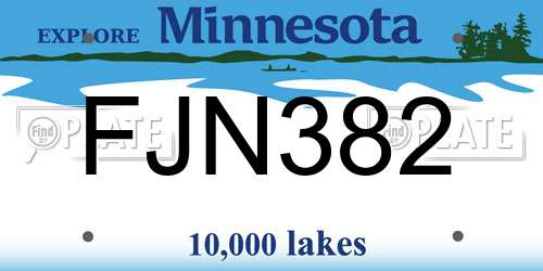 FJN382 Minnesota License Plate