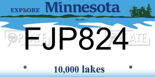 FJP824 Minnesota License Plate