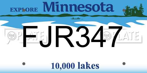 FJR347 Minnesota License Plate