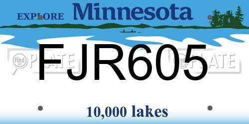 FJR605 Minnesota License Plate
