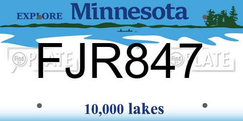 FJR847 Minnesota License Plate