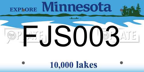 FJS003 Minnesota License Plate