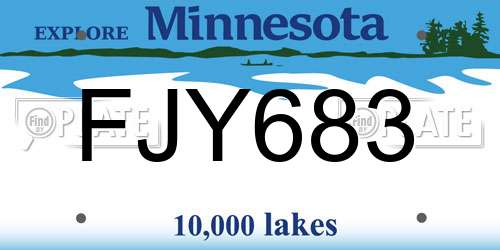 FJY683 Minnesota License Plate