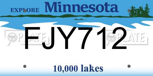 FJY712 Minnesota License Plate