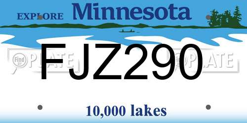 FJZ290 Minnesota License Plate