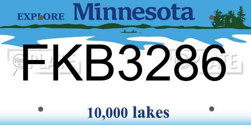 FKB3286 Minnesota License Plate