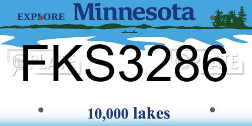FKS3286 Minnesota License Plate