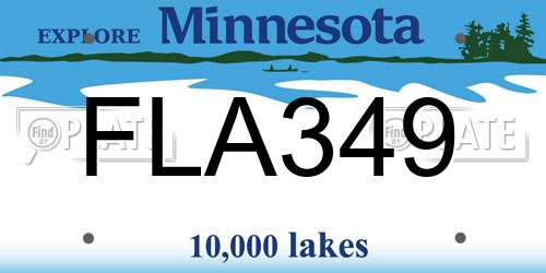 FLA349 Minnesota License Plate