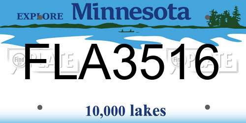 FLA3516 Minnesota License Plate