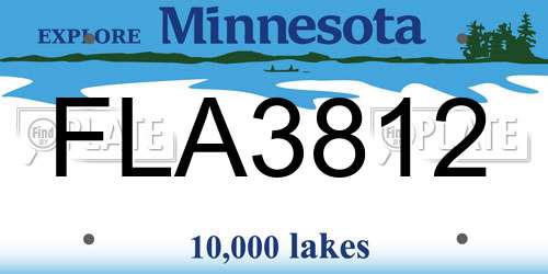 FLA3812 Minnesota License Plate