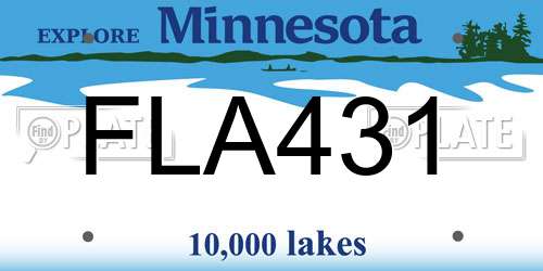 FLA431 Minnesota License Plate