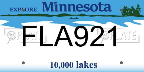 FLA921 Minnesota License Plate