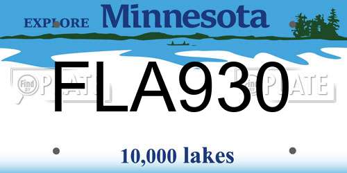 FLA930 Minnesota License Plate