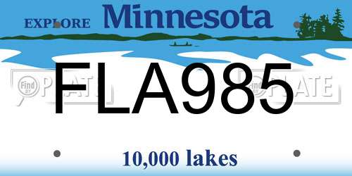 FLA985 Minnesota License Plate