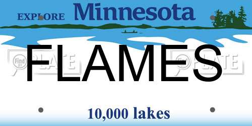 FLAMES Minnesota License Plate