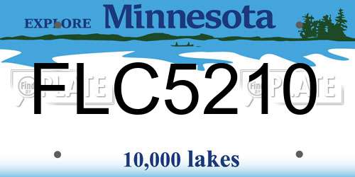 FLC5210 Minnesota License Plate
