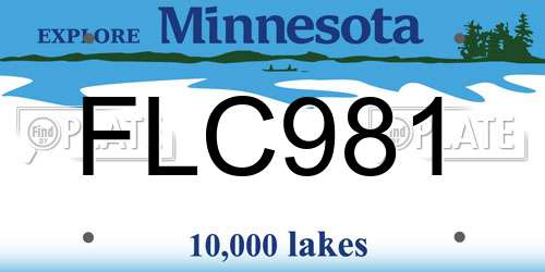 FLC981 Minnesota License Plate