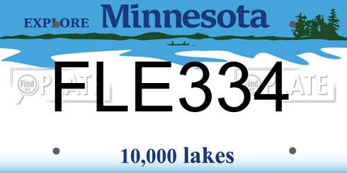 FLE334 Minnesota License Plate