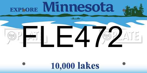 FLE472 Minnesota License Plate