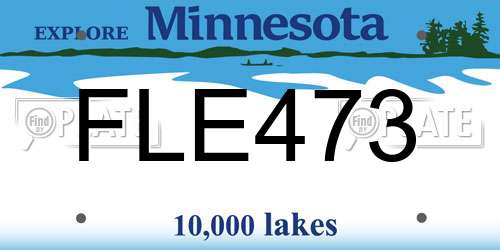FLE473 Minnesota License Plate