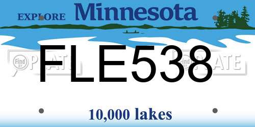FLE538 Minnesota License Plate