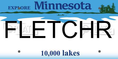 FLETCHR Minnesota License Plate