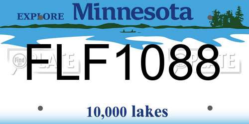 FLF1088 Minnesota License Plate