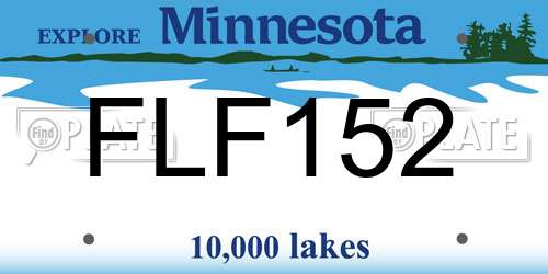 FLF152 Minnesota License Plate