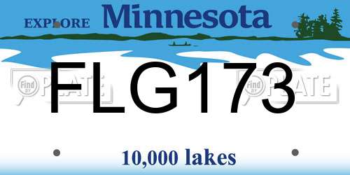 FLG173 Minnesota License Plate