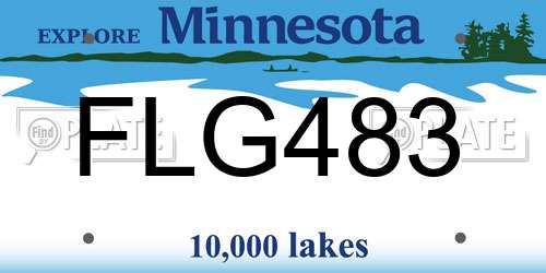 FLG483 Minnesota License Plate