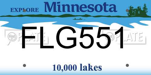 FLG551 Minnesota License Plate