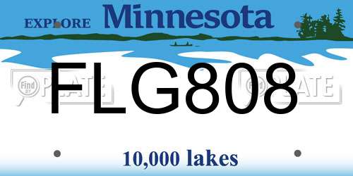 FLG808 Minnesota License Plate