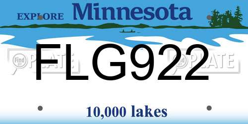 FLG922 Minnesota License Plate
