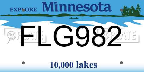FLG982 Minnesota License Plate
