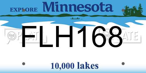 FLH168 Minnesota License Plate