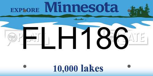 FLH186 Minnesota License Plate