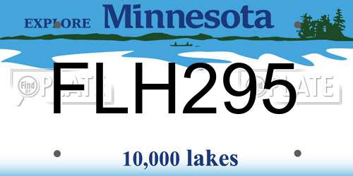 FLH295 Minnesota License Plate